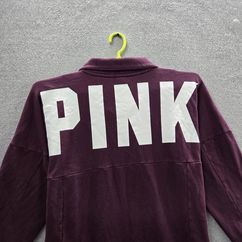 PINK Victoria's Secret Women Sweatshirt L Purple Fleece Back Logo Long Sleeve